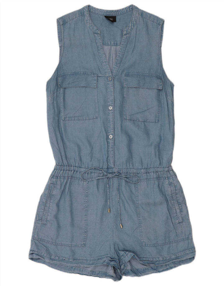 Mossimo Damen Ärmelloser Playsuit UK 12 Mittelblaues Lyocell