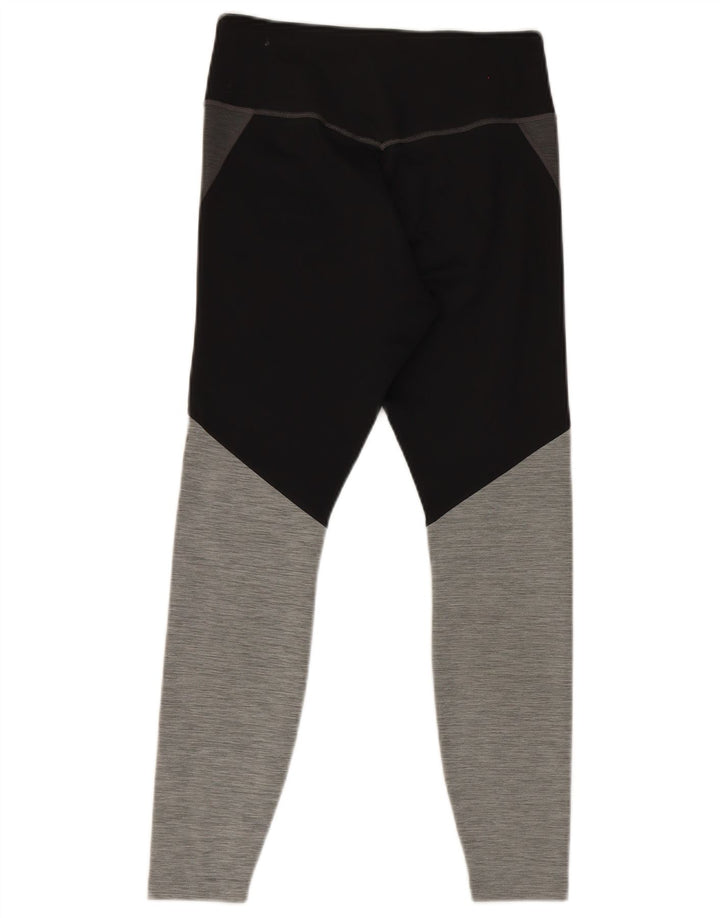 Nike Damen Dri Fit Leggings UK 12 Mittelgraues Colourblock-Polyester