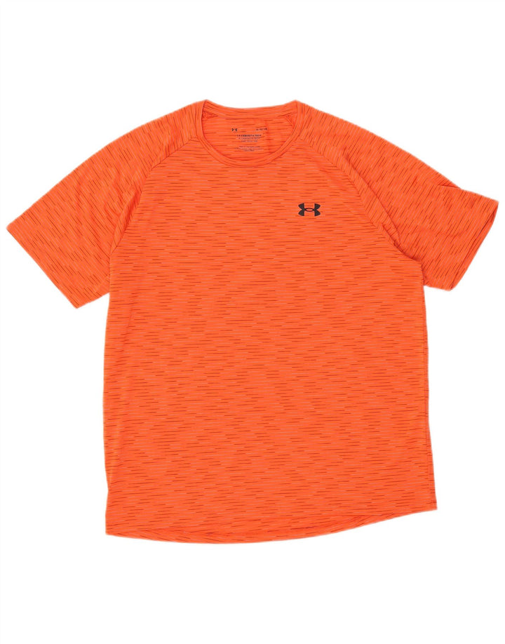 UNDER ARMOUR Herren T-Shirt Top Large Orange Nadelstreifen