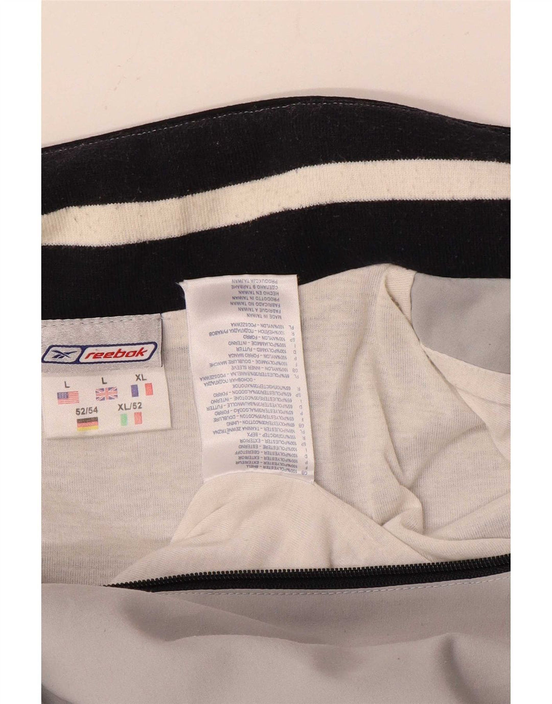 Reebok Herren-Trainingsanzugoberteil mit Grafik, groß, graues Farbblock-Polyester