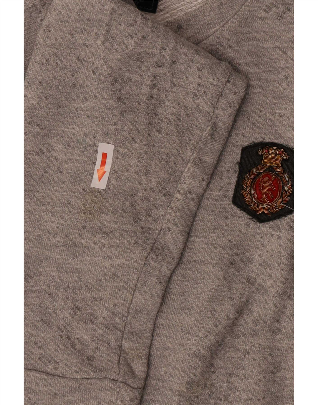 Zara Herren-Sweatshirt-Pullover, großes grau geflecktes Polyester