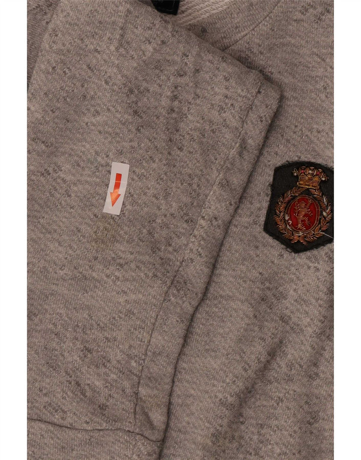 Zara Herren-Sweatshirt-Pullover, großes grau geflecktes Polyester