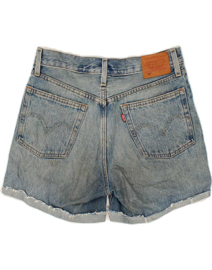 LEVI'S Womens Distressed Denim Shorts W26 Small Blue Cotton Vintage Levi's and Second-Hand Levi's from Messina Hembry 