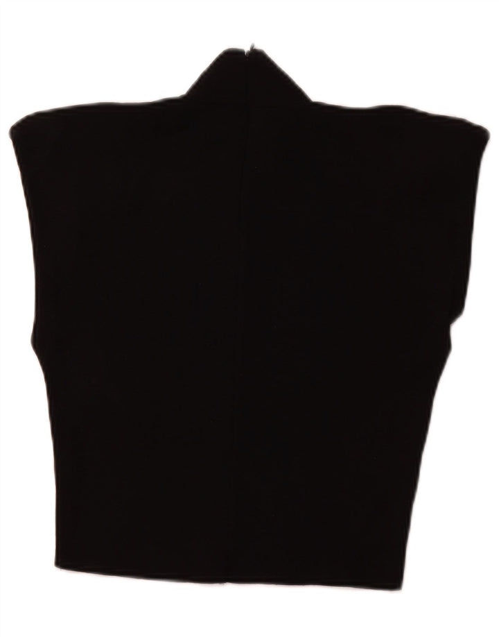 ZARA Damen Crop Rollkragenpullover Pullover UK 12 Medium Schwarz