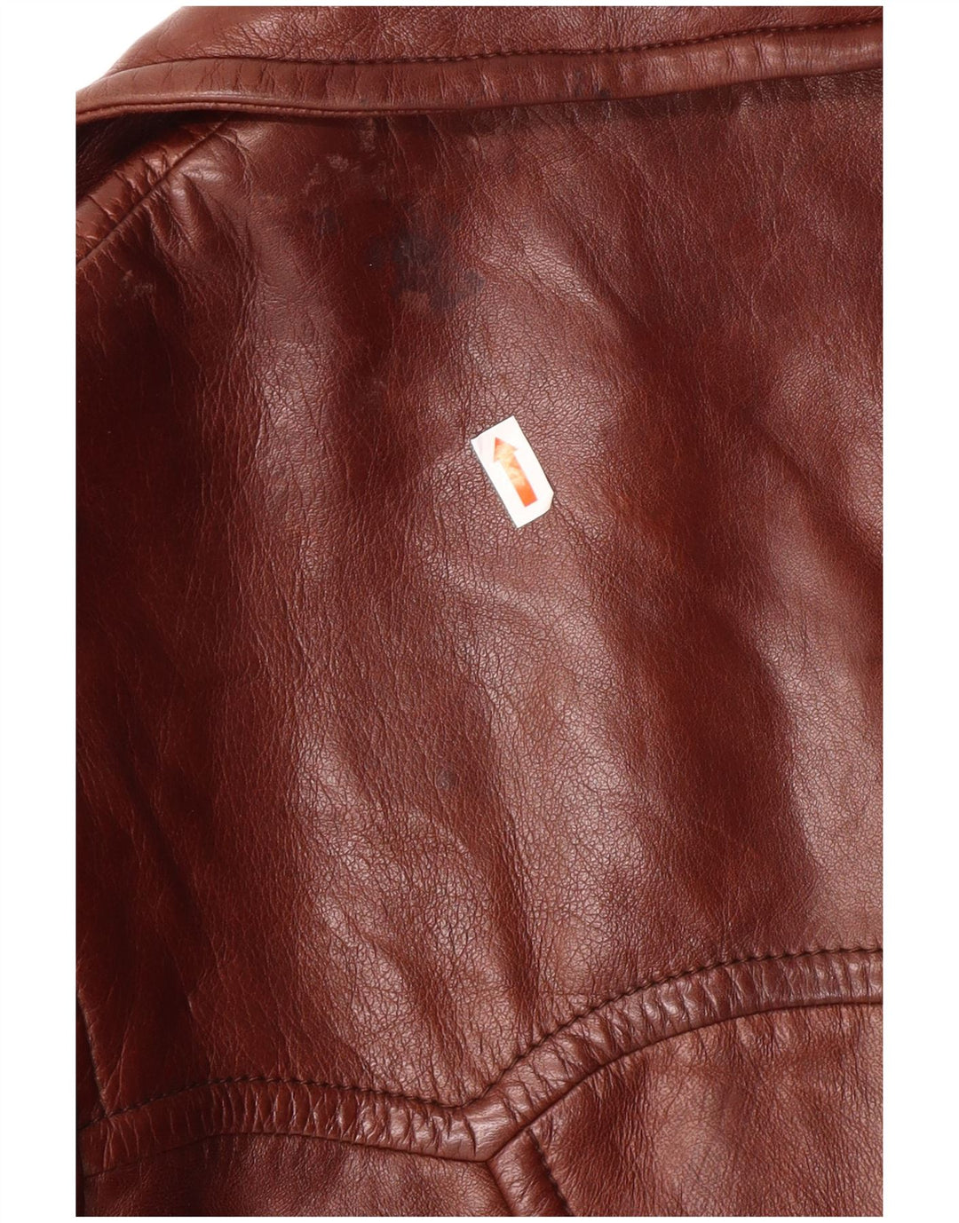 VINTAGE Damen Ledermantel IT 52 2XL Braunes Leder