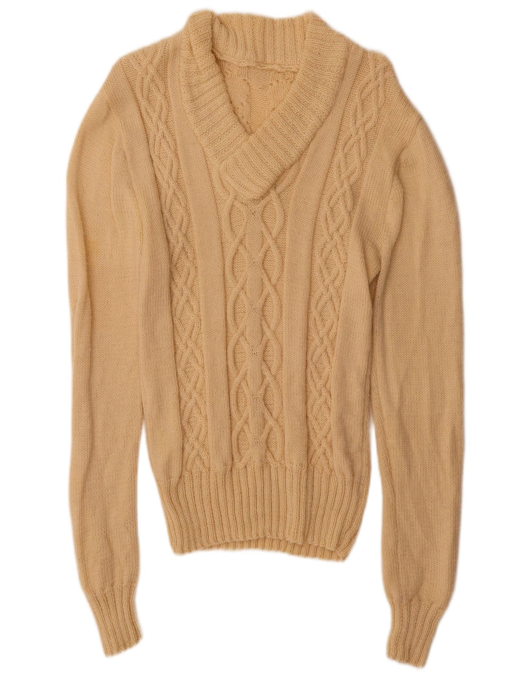 Vintage Herren V-Ausschnitt Pullover Pullover Medium Beige