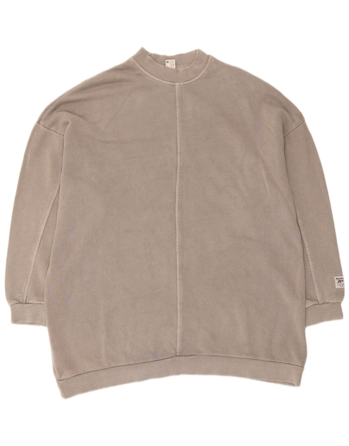 Reebok Damen Übergroßer Sweatshirt-Pullover UK 12/14 Mittelgrau
