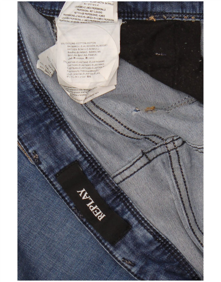 Replay Herren Slim Jeans W36 L32 Blaue Baumwolle