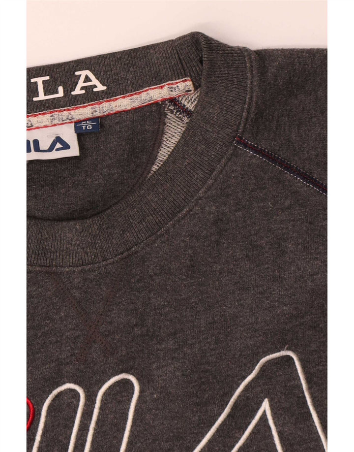 Fila Herren Grafik-Sweatshirt-Pullover XL, grau meliert, Baumwolle