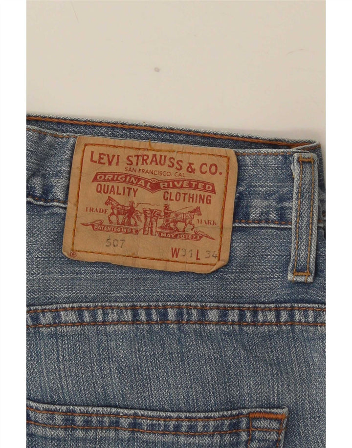 Levi's Herren 507 Slim Bootcut Jeans W31 L34 Blaue Baumwolle