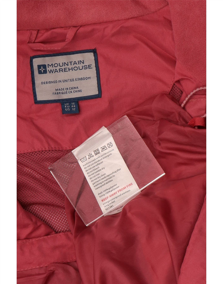 Mountain Warehouse Damen-Regenjacke mit Kapuze, UK 16, Größe L, Rosa, Polyester