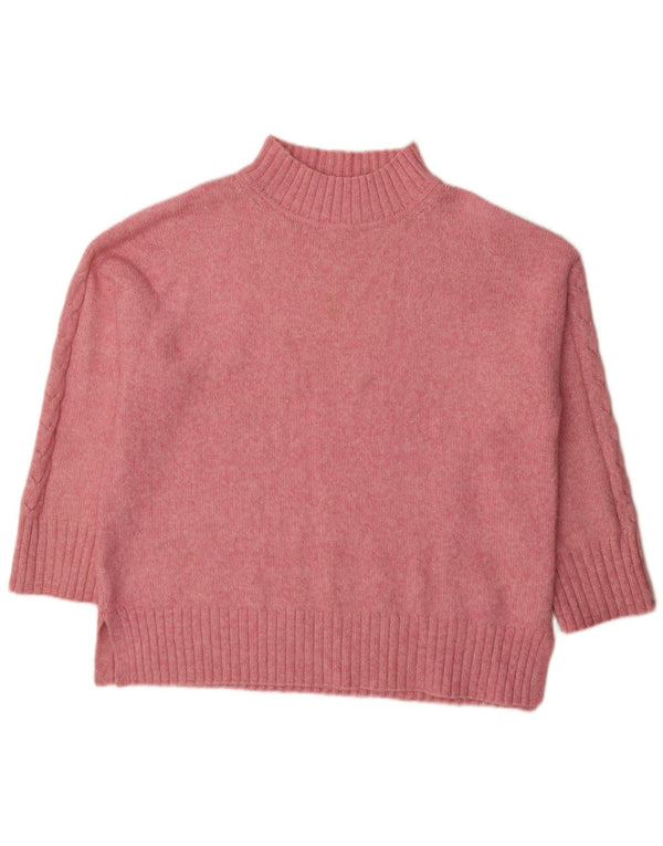 Marks & Spencer Womens Turtle Neck Jumper Sweater UK 16 Large Pink