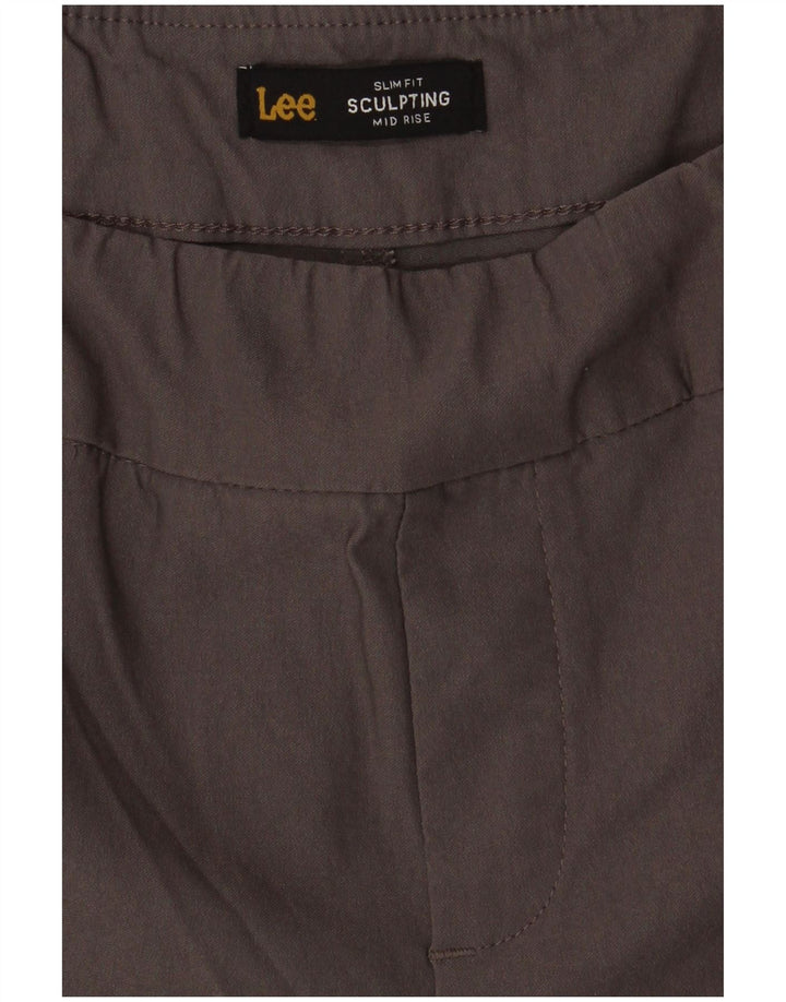 LEE Womens Sculpting Mid Rise Slim Fit Cargo Shorts W34 Large Grey