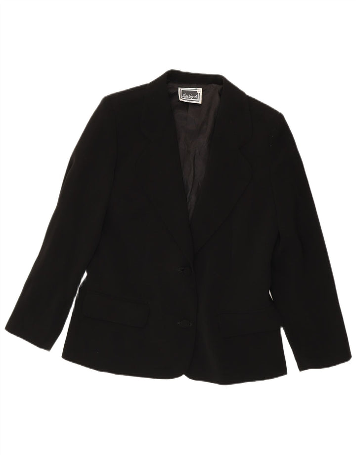 Luisa Spagnoli Damen 2-Knopf-Blazerjacke IT 46 Large Schwarz Polyester