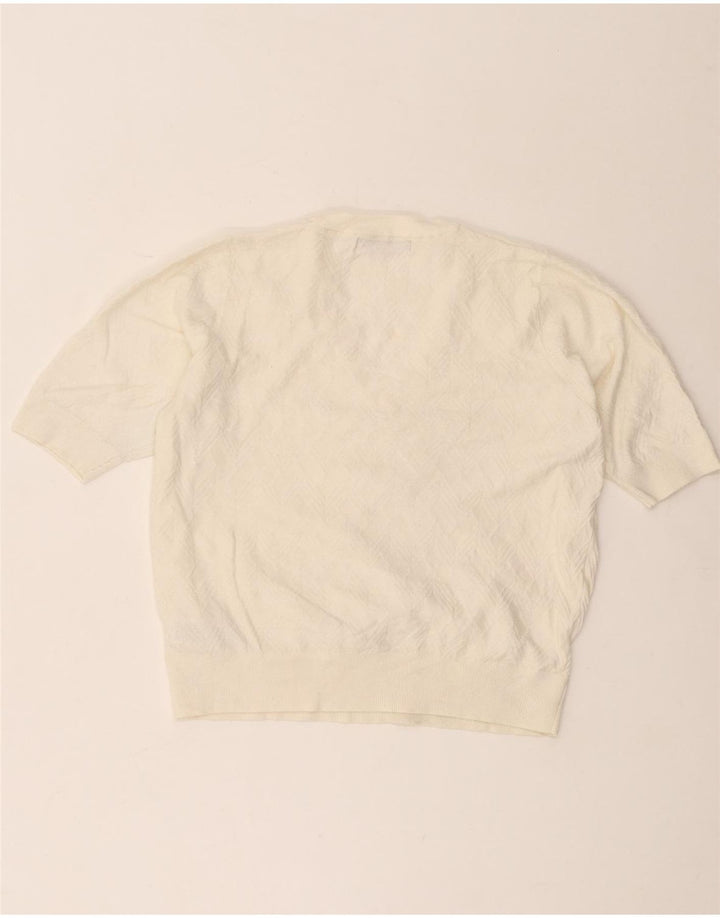 Marks & Spencer Damen-Pullover mit V-Ausschnitt, Gr. 12, Mittel, gebrochenes Weiß