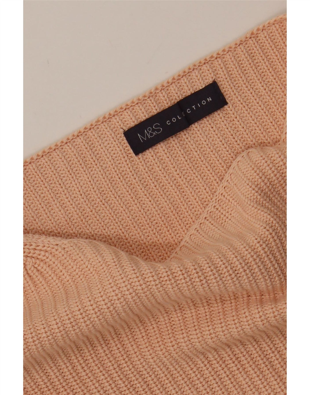 MARKS & SPENCER Womens Crop Boat Neck Jumper Sweater UK 14 Medium Pink Vintage Marks & Spencer and Second-Hand Marks & Spencer from Messina Hembry 