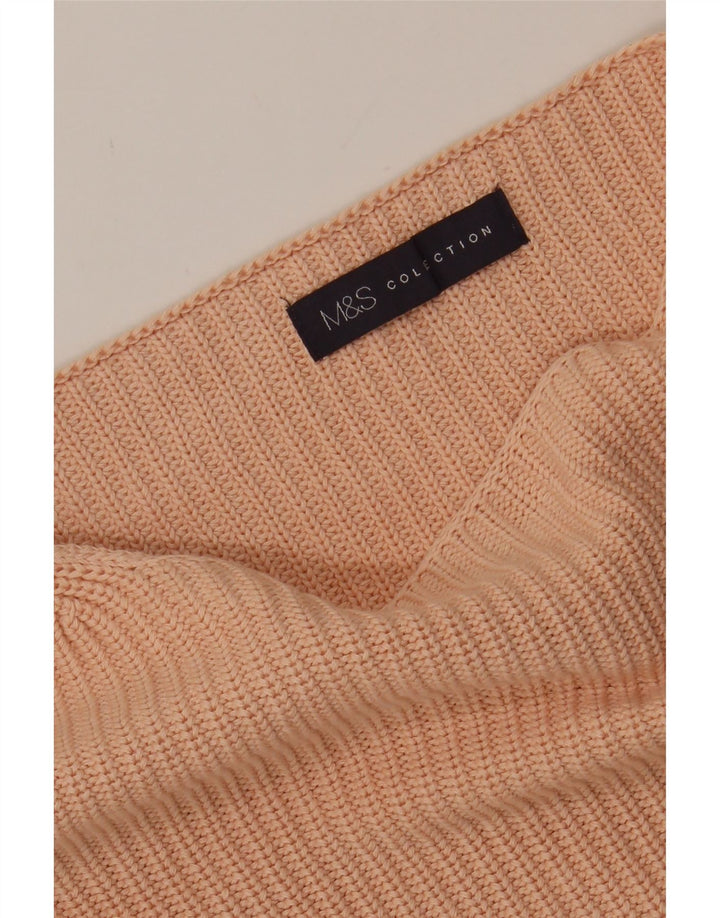 MARKS & SPENCER Womens Crop Boat Neck Jumper Sweater UK 14 Medium Pink Vintage Marks & Spencer and Second-Hand Marks & Spencer from Messina Hembry 