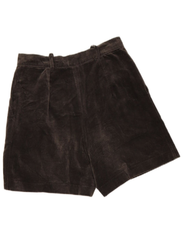 Vintage Damen-Chinoshorts aus Samt mit Klammern, Größe 44, mittelgroß, W26, graue Baumwolle