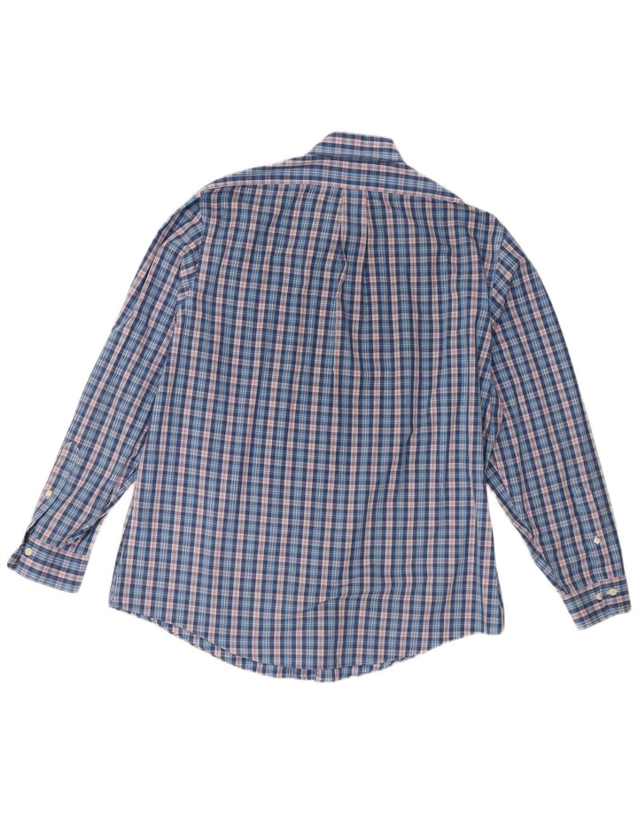Brooks Brothers Herrenhemd XL, blau kariert, Baumwolle