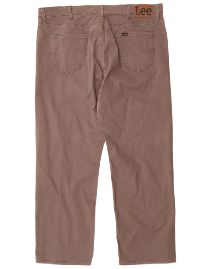 Lee Damen Brooklyn Straight Jeans W42 L30 Graue Baumwolle