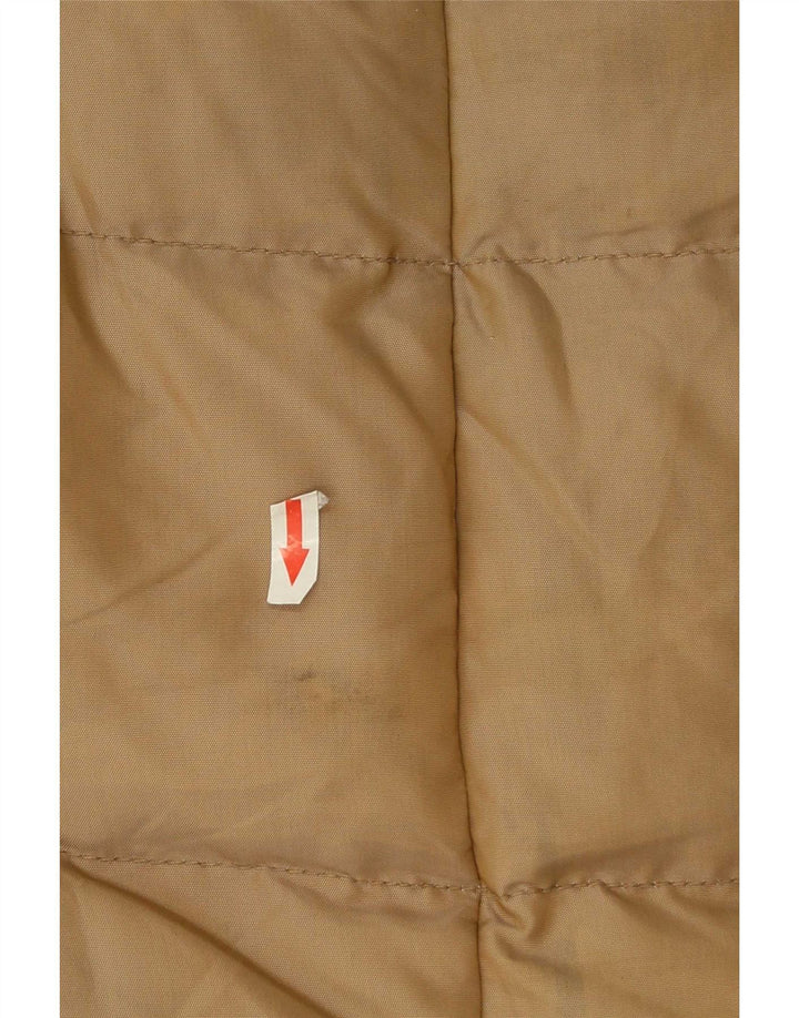 Zara Damen Wattierter Mantel UK 10 Small Braunes Nylon