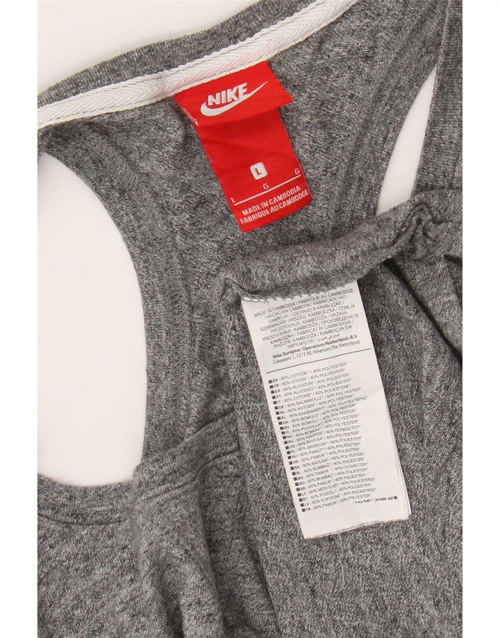 Nike Womens Graphic Vest Top UK 16 Large Grau gefleckte Baumwolle