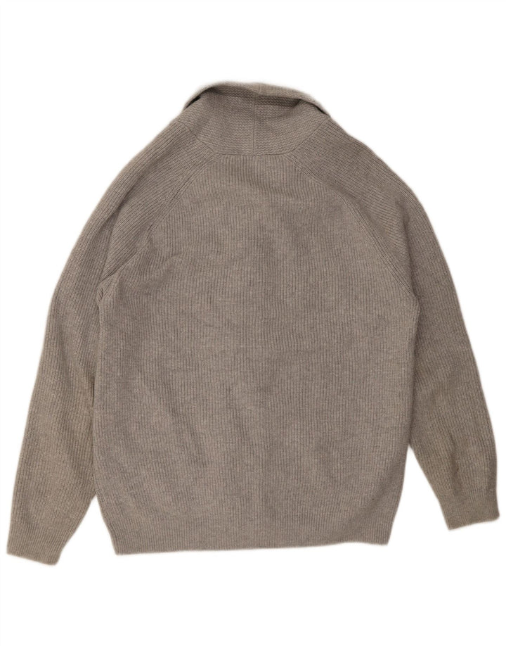 Marks & Spencer Herren-Cardigan-Pullover XL aus grauer Baumwolle