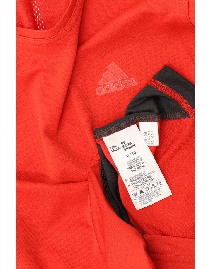 Adidas Herren Weste Top XL Rot Colourblock Polyester
