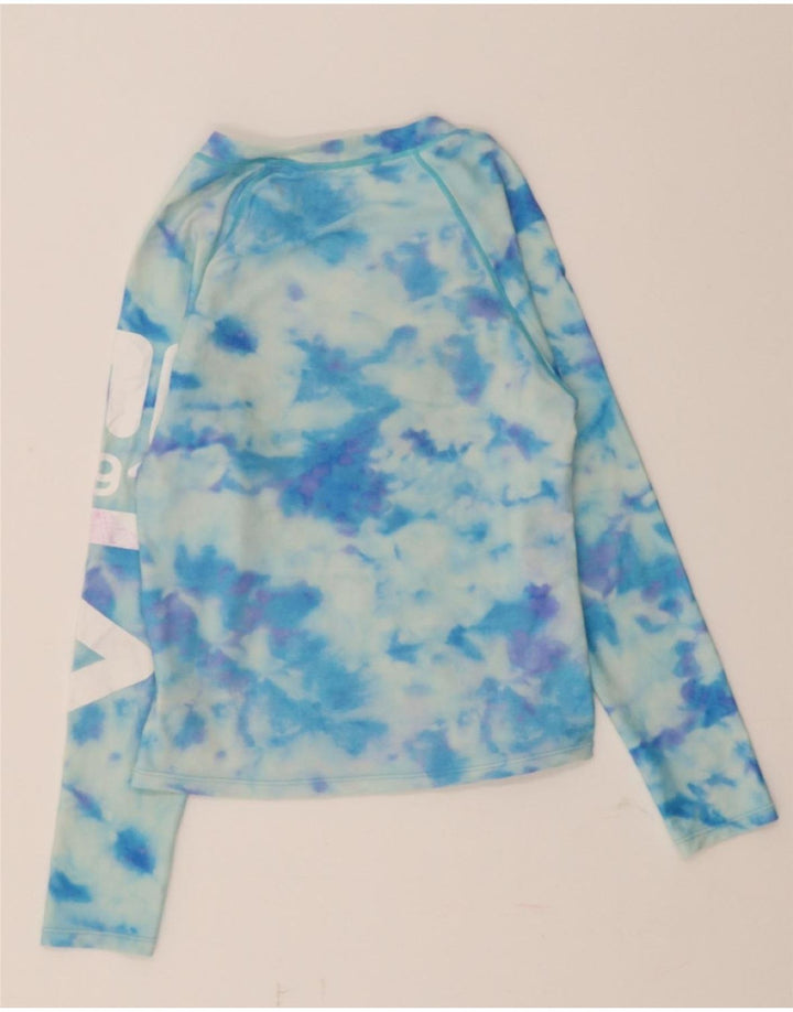 FILA Girls Graphic Top Long Sleeve 15-16 Years Blue Tie Dye Polyester Vintage Fila and Second-Hand Fila from Messina Hembry 