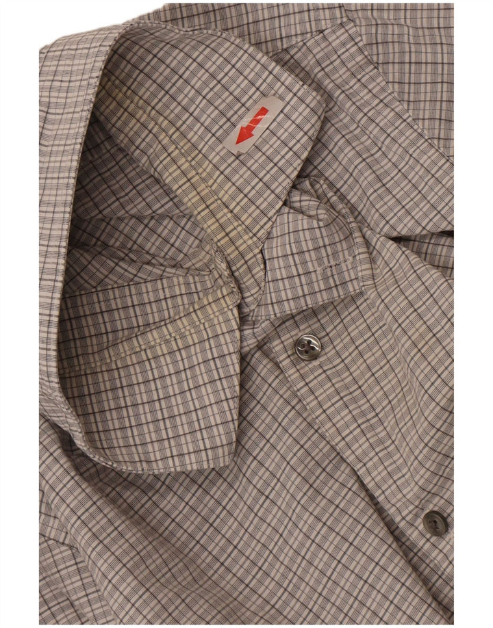 Calvin Klein Herren Slim Fit Hemd Größe 15 1/2 Mittelgrau kariert