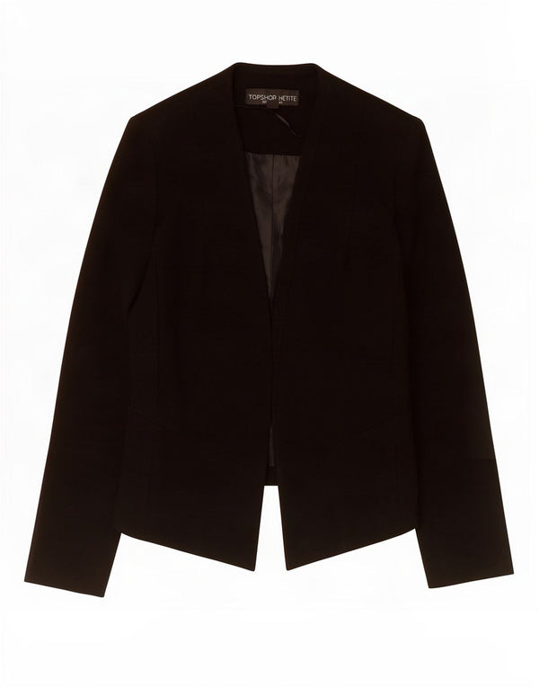 Topshop Womens Petite Crop Open Blazer Jacke UK 8 Small Schwarz