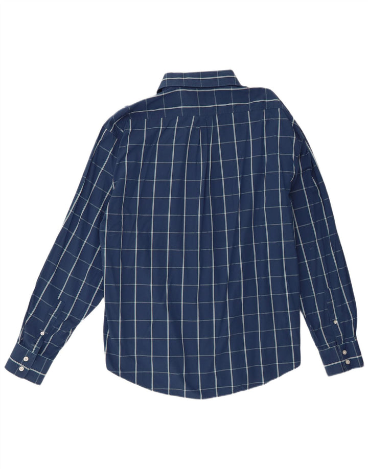 Yves Saint Laurent Herrenhemd XL blau kariert Baumwolle
