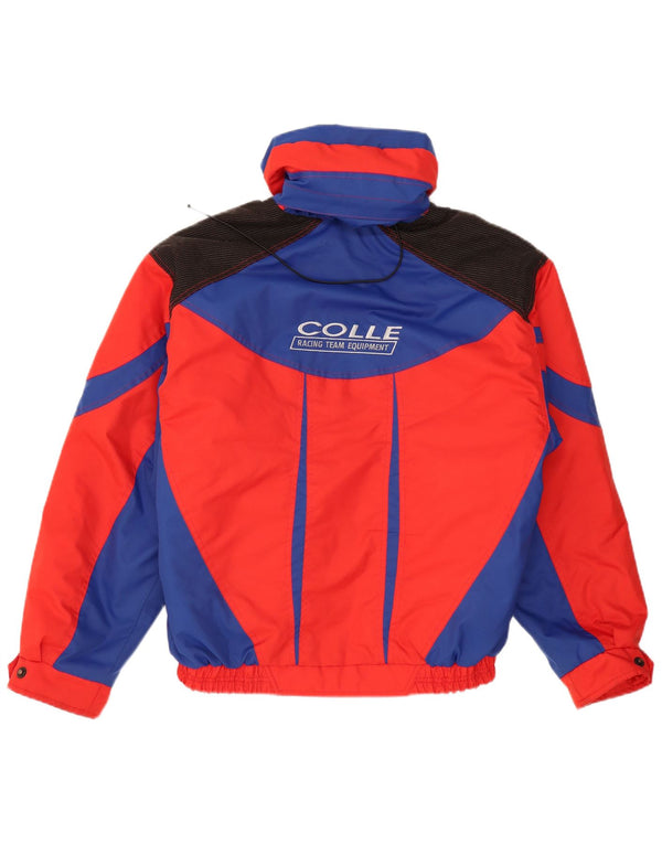 Colle Mens Loose Fit Graphic Hooded Ski Jacket UK 36 Small Red Colourblock