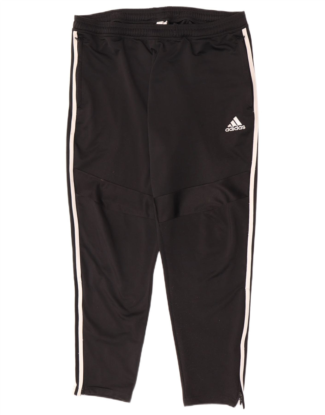 Adidas Herren-Trainingshose, groß, schwarzes Fischgrätenmuster aus Polyester