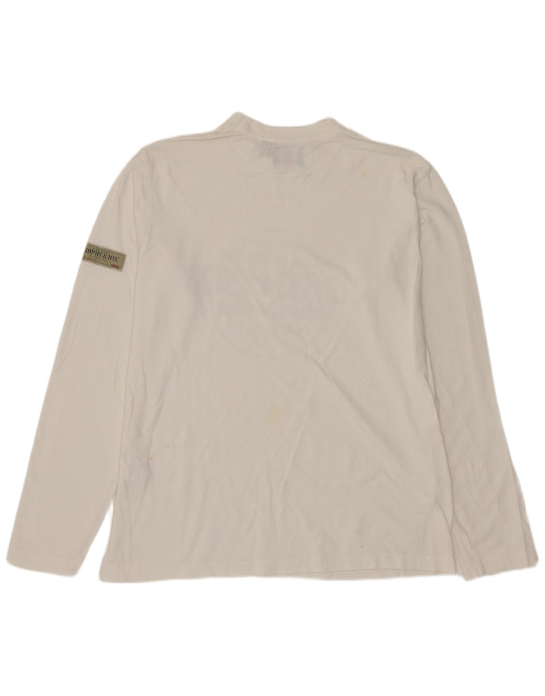 MURPHY & NYE Herren-Grafik-Oberteil, langärmelig, Mittelweiß