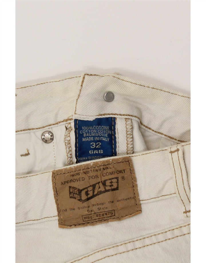 Gas Herren Tapered Jeans W32 L30 Weiße Baumwolle