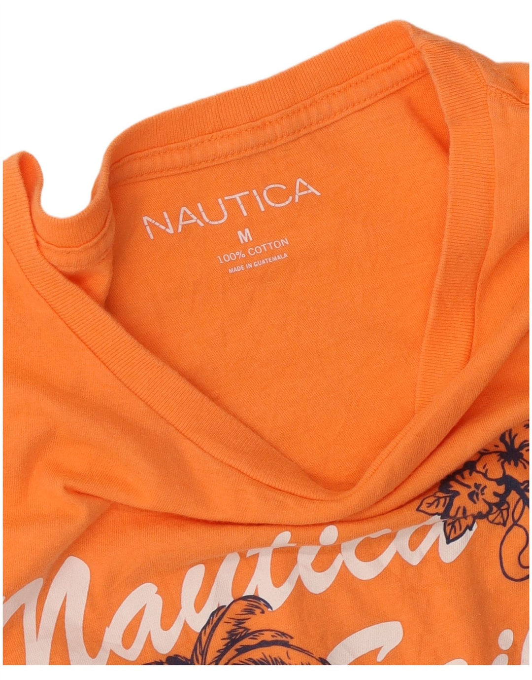 Nautica Herren Grafik-T-Shirt-Oberteil aus mitteloranger Baumwolle
