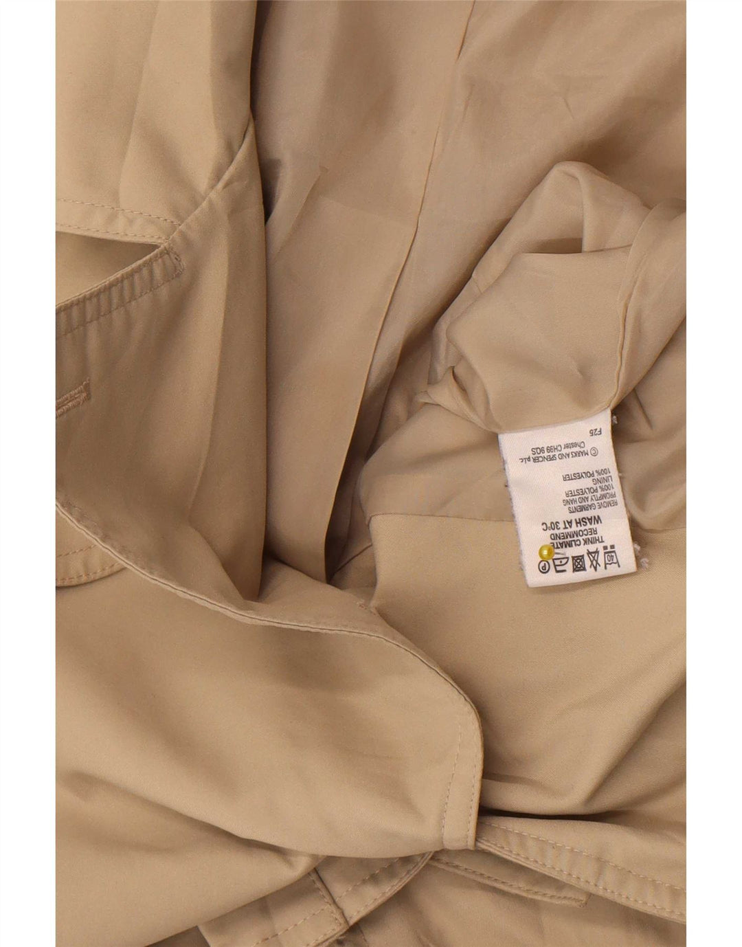 Marks & Spencer Damen Trenchcoat UK 14 Large Beige Polyester