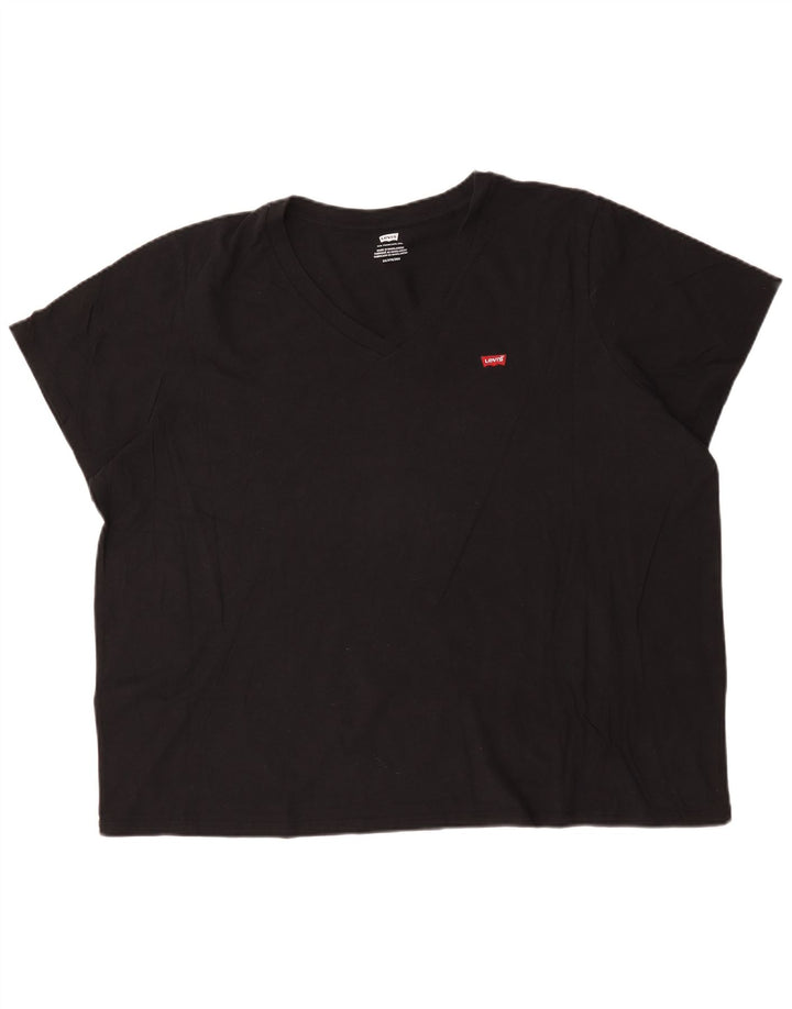 Levi's Damen-T-Shirt in Übergröße, Größe UK 22 3XL, schwarze Baumwolle