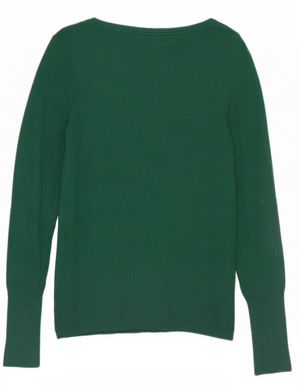 Zara Damen-Pullover mit U-Boot-Ausschnitt, UK 12, Mittelgrün, Viskose