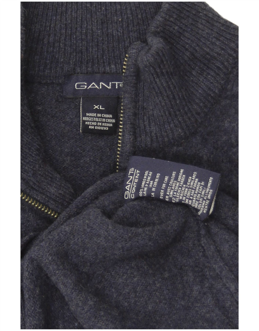 Gant Herren Strickjacke XL Marineblaue Lammwolle
