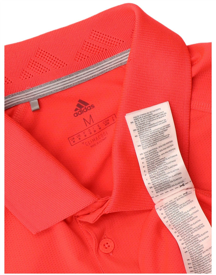 Adidas Herren Climacool Poloshirt Mittelrotes Colourblock-Polyester