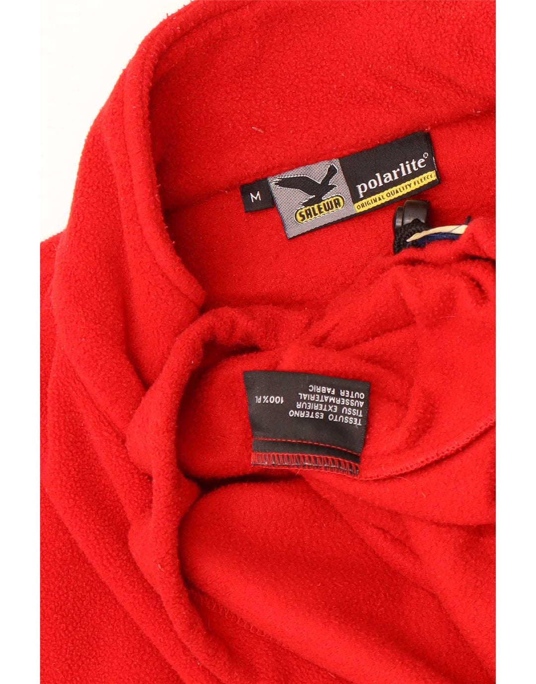 SALEWA Herren-Fleecepullover mit Reißverschluss am Hals, Mittelrotes Polyester