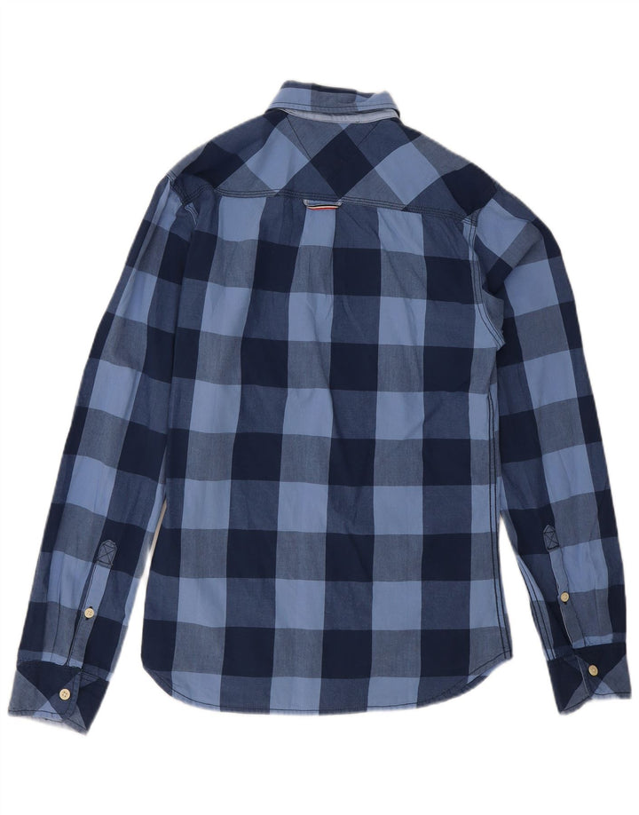 Tommy Hilfiger Herrenhemd, klein, marineblau, kariert, Baumwolle