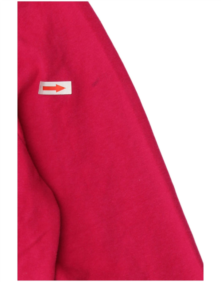 Adidas Damen Zip Hoodie Pullover UK 14 Mittelrosa Baumwolle