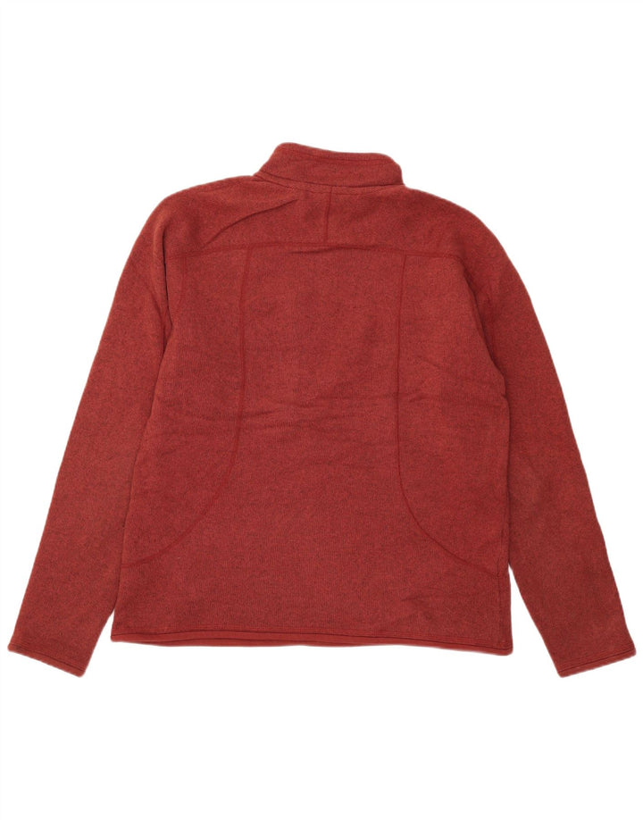 Eddie Bauer Herren-Sweatshirt mit Reißverschluss am Hals, mittelgroß, Burgunderrot gefleckt