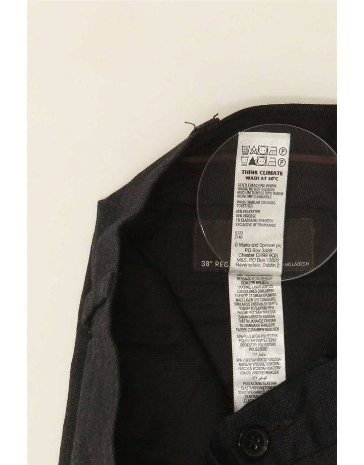 Marks & Spencer Herren-Anzughose in schmaler Passform, W38, L31, grau, Polyester