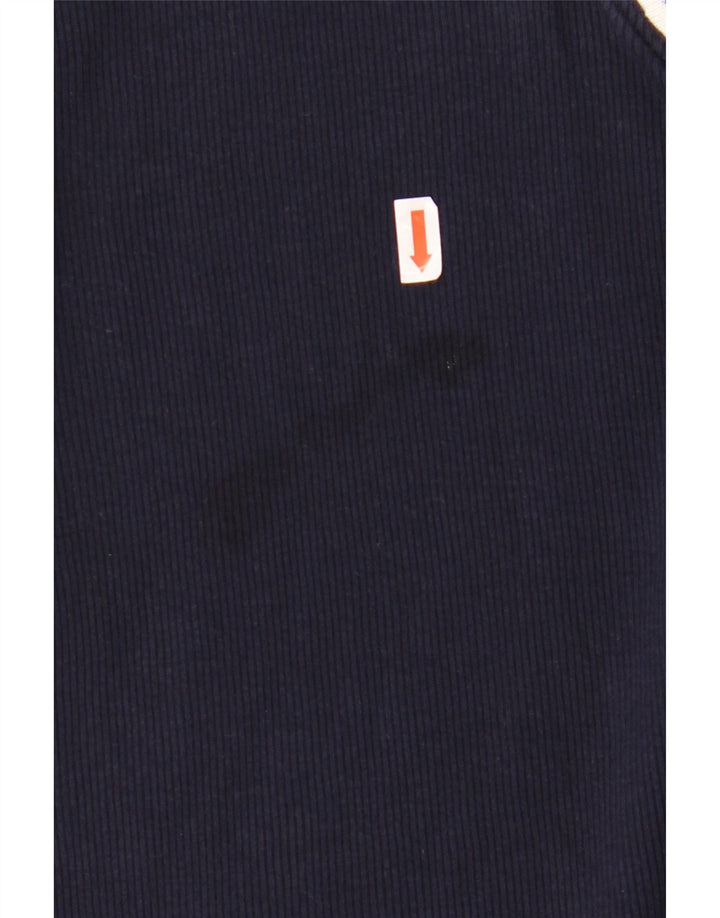 RALPH LAUREN Damen Top 3/4 Ärmel UK 18 XL Marineblau Colourblock Baumwolle