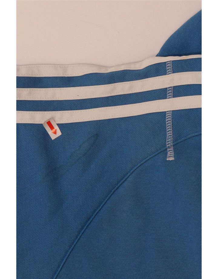 ADIDAS Herren-Kapuzenpullover mit grafischem Reißverschluss, UK 34/36, klein, blau, Farbblock