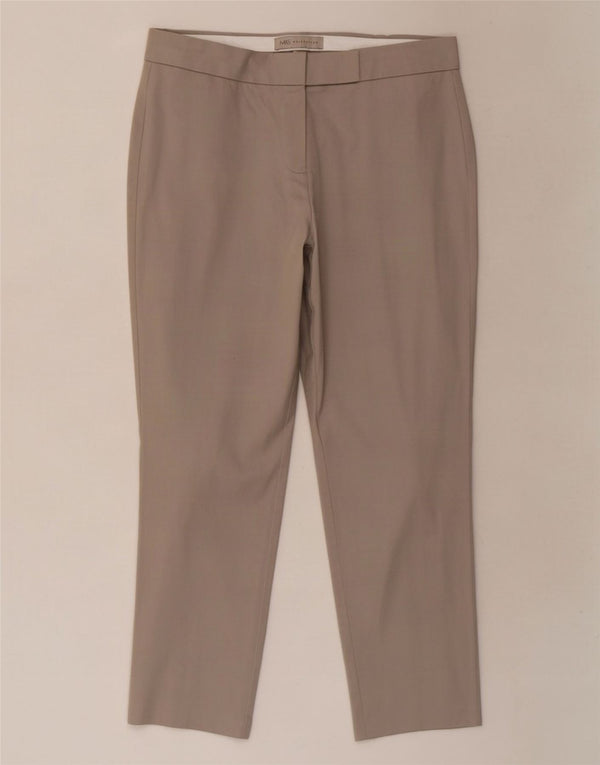 Marks & Spencer Damen Crop Suit Hose UK 10 Small W27 L23 Beige Baumwolle